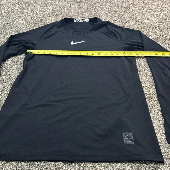 NIKE Men's Slim Fit Sweat-Wicking Quick Dry Long-Sleeve Top Size M In Black - Picture 6 of 9